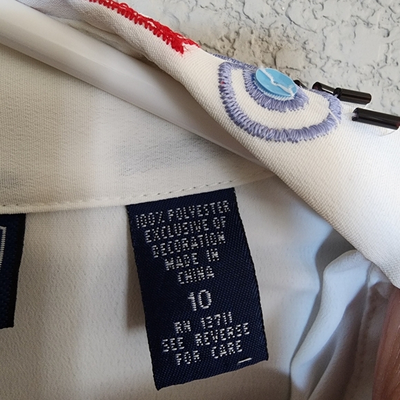 Katen Scott vintage beaded sequin collar blouse size 10 - Picture 6 of 7